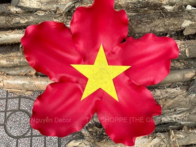 Hoa cờ Việt Nam loại đẹp [Nhẹ - 3 Size] 35-40-45cm CANHHOA-12